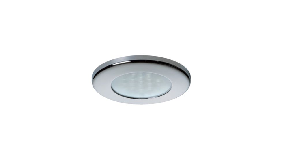 Quick Ted Cs Downlight 2W LED Round Light w/Switch / Round Stainless Bezel, IP40, Spring Mounted, Warm White, FAMP3412X02CA00