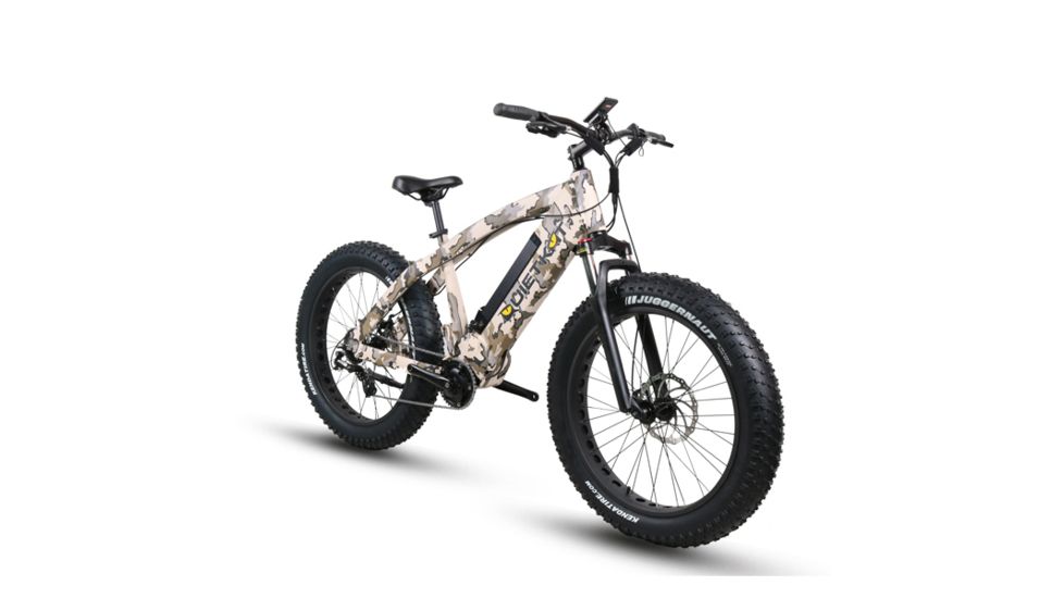 QuietKat Ambush 750W Electric Bike, w/ Mid-Drive Motor, Chain Drive, 8 Speed, Suspension Fork, Mechanical Disc Brakes, Camo, One Size Fits Most, 18QKM750CCHM-CAM