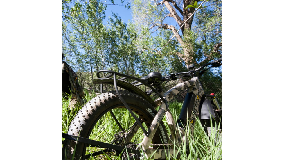 QuietKat Ambush 750W Electric Bike, w/ Mid-Drive Motor, Chain Drive, 8 Speed, Suspension Fork, Mechanical Disc Brakes, Camo, One Size Fits Most, 18QKM750CCHM-CAM