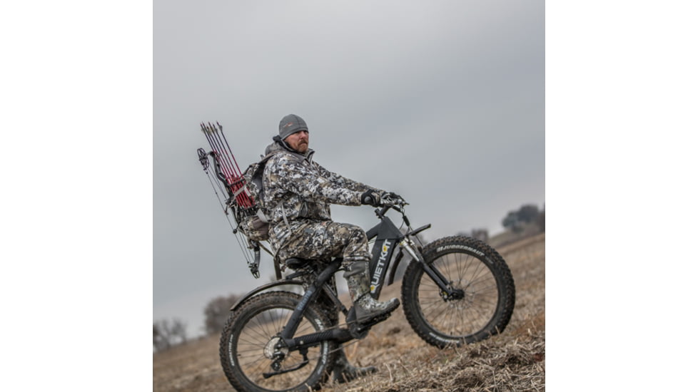 QuietKat Predator 750W Electric Bike, w/Mid-Drive Motor, Chain Drive, 9 Speed, Air Suspension Fork, Hydraulic Disc Brakes, Charcoal, One Size Fits Most, 18QKM750CCAH-CHR