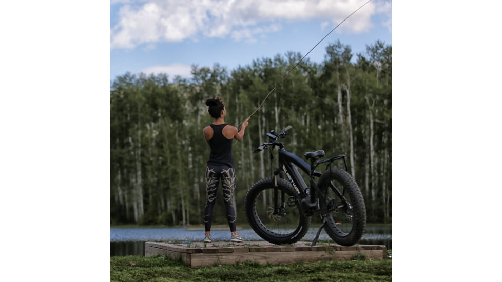 QuietKat Predator 750W Electric Bike, w/Mid-Drive Motor, Chain Drive, 9 Speed, Air Suspension Fork, Hydraulic Disc Brakes, Charcoal, One Size Fits Most, 18QKM750CCAH-CHR