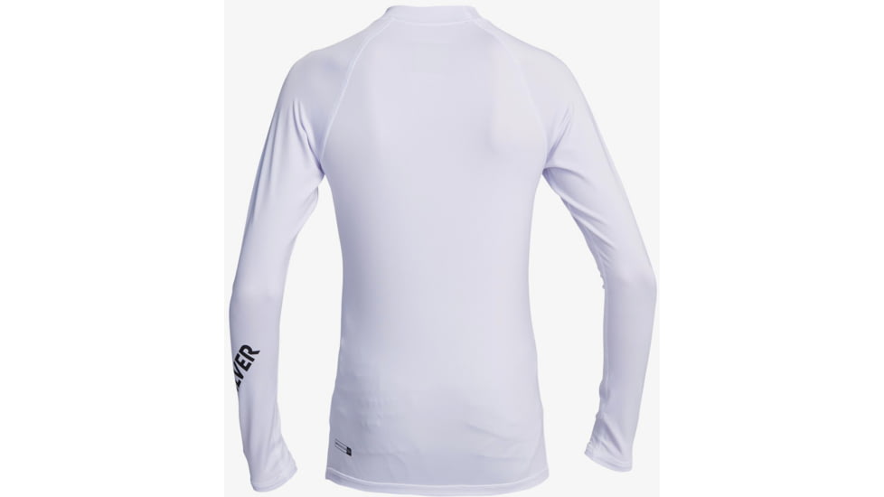 Quiksilver All Time Long Sleeve UPF 50 Rashguard Tee - Boys, White, Large/14, EQBWR03128-WBB0-L/14