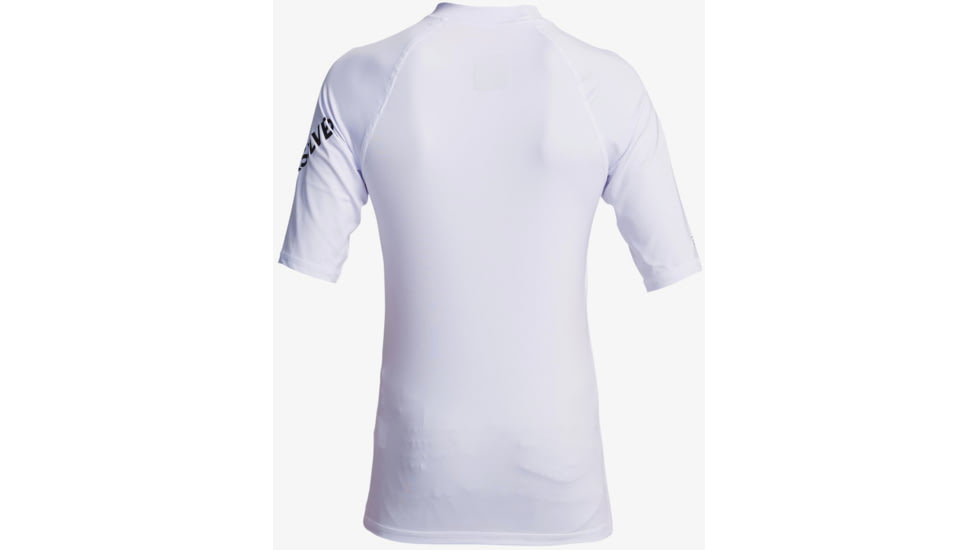 Quiksilver All Time Short Sleeve UPF 50 Rashguard Tee - Boys, White, Medium/12, EQBWR03121-WBB0-M/12