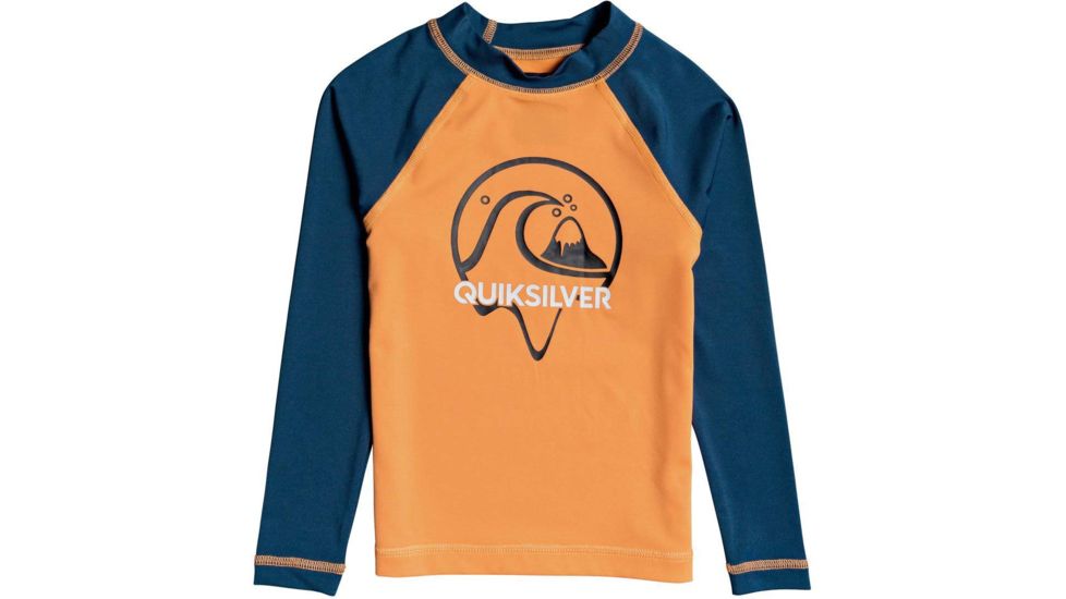 Quiksilver Bubble Dreams Long Sleeve UPF 50 Rashguard Tee - Boys, Nectarine, 7, EQKWR03083-NJG0-7