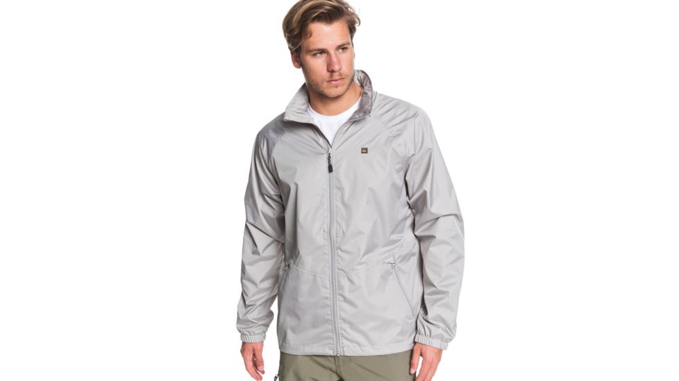Quiksilver Shell Shock Water-Resistant Windbreaker - Mens, Flint Gray, Medium, EQMJK03023-SJM0-M