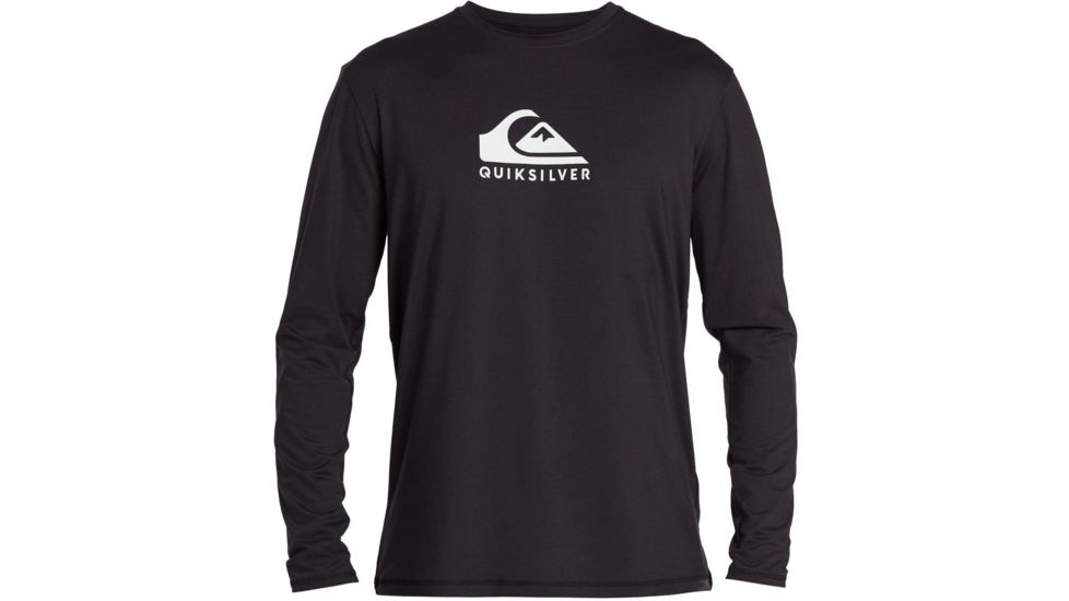 Quiksilver Solid Streak Long Sleeve UPF 50 Surf Tee - Mens, Black, Medium, EQYWR03247-KVJ0-M