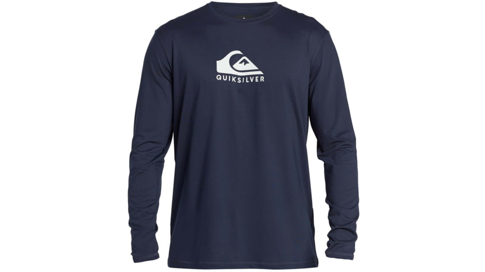 Quiksilver Solid Streak Long Sleeve UPF 50 Surf Tee - Mens, Navy Blazer, Large, EQYWR03247-BYJ0-L