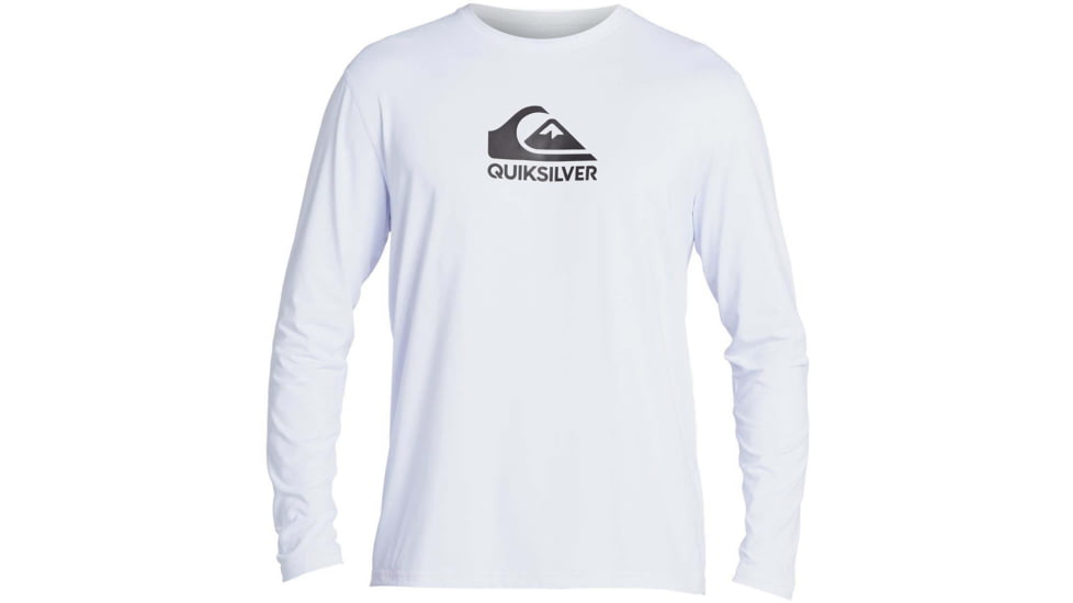 Quiksilver Solid Streak Long Sleeve UPF 50 Surf Tee - Mens, White, Medium, EQYWR03247-WBB0-M