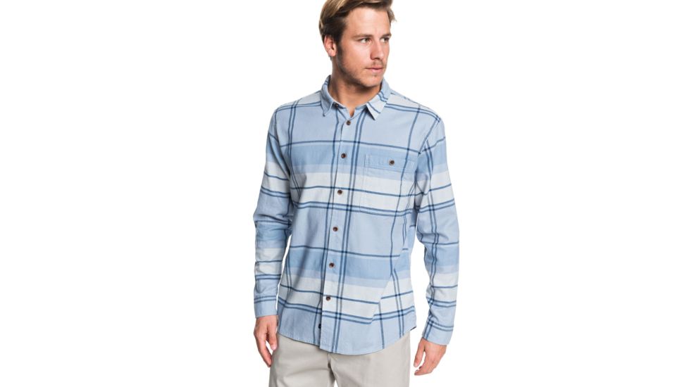 Quiksilver Unfilterd Stoke Flannel - Mens, Dusty Blue, Extra Large, EQMWT03266-BHD1-XL