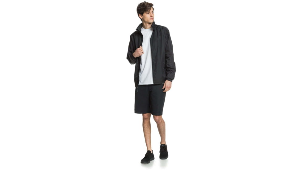 Quiksilver Waterman Shell Shock Water-Repellent Windbreaker Jacket - Mens, Black, Medium, EQMJK03023-KVJ0-M