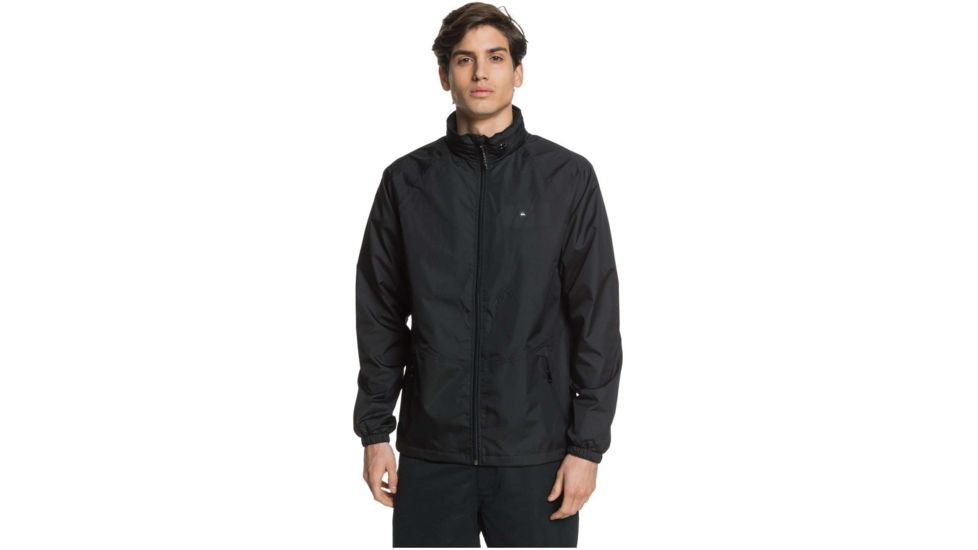 Quiksilver Waterman Shell Shock Water-Repellent Windbreaker Jacket - Mens, Black, Medium, EQMJK03023-KVJ0-M