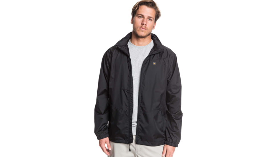 Quiksilver Waterman Shell Shock Water-Repellent Windbreaker Jacket - Mens, Black, Small, EQMJK03023-KVJ0-S
