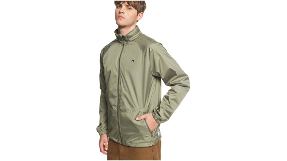 Quiksilver Waterman Shell Shock Water-Repellent Windbreaker Jacket - Mens, Deep Lichen Green, Large, EQMJK03023-TPC0-L