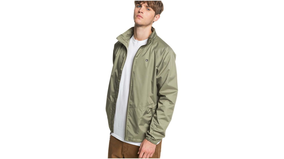 Quiksilver Waterman Shell Shock Water-Repellent Windbreaker Jacket - Mens, Deep Lichen Green, Large, EQMJK03023-TPC0-L