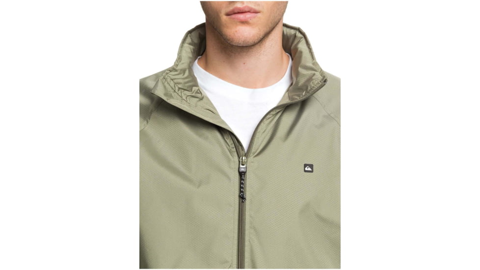 Quiksilver Waterman Shell Shock Water-Repellent Windbreaker Jacket - Mens, Deep Lichen Green, Large, EQMJK03023-TPC0-L