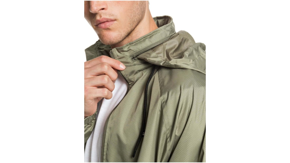 Quiksilver Waterman Shell Shock Water-Repellent Windbreaker Jacket - Mens, Deep Lichen Green, Large, EQMJK03023-TPC0-L