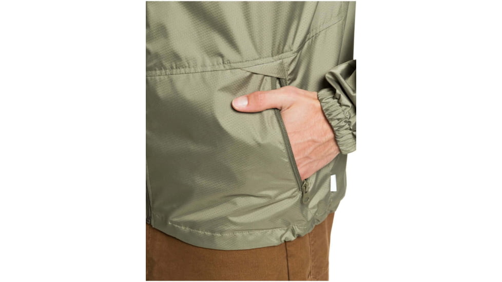 Quiksilver Waterman Shell Shock Water-Repellent Windbreaker Jacket - Mens, Deep Lichen Green, Large, EQMJK03023-TPC0-L