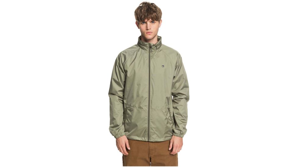 Quiksilver Waterman Shell Shock Water-Repellent Windbreaker Jacket - Mens, Deep Lichen Green, Large, EQMJK03023-TPC0-L