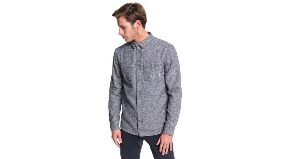 Quiksilver Wollemi Long Sleeve Shirt - Mens, Medium Grey Heather, Large, EQYWT03845-KPVH-L