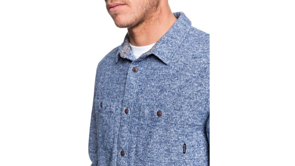 Quiksilver Wollemi Long Sleeve Shirt - Mens, Moonlit Ocean Heathe, Large, EQYWT03845-BYKH-L