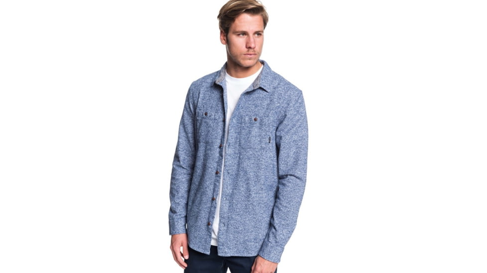 Quiksilver Wollemi Long Sleeve Shirt - Mens, Moonlit Ocean Heathe, Large, EQYWT03845-BYKH-L