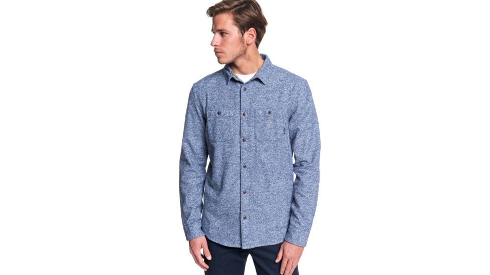Quiksilver Wollemi Long Sleeve Shirt - Mens, Moonlit Ocean Heathe, Large, EQYWT03845-BYKH-L