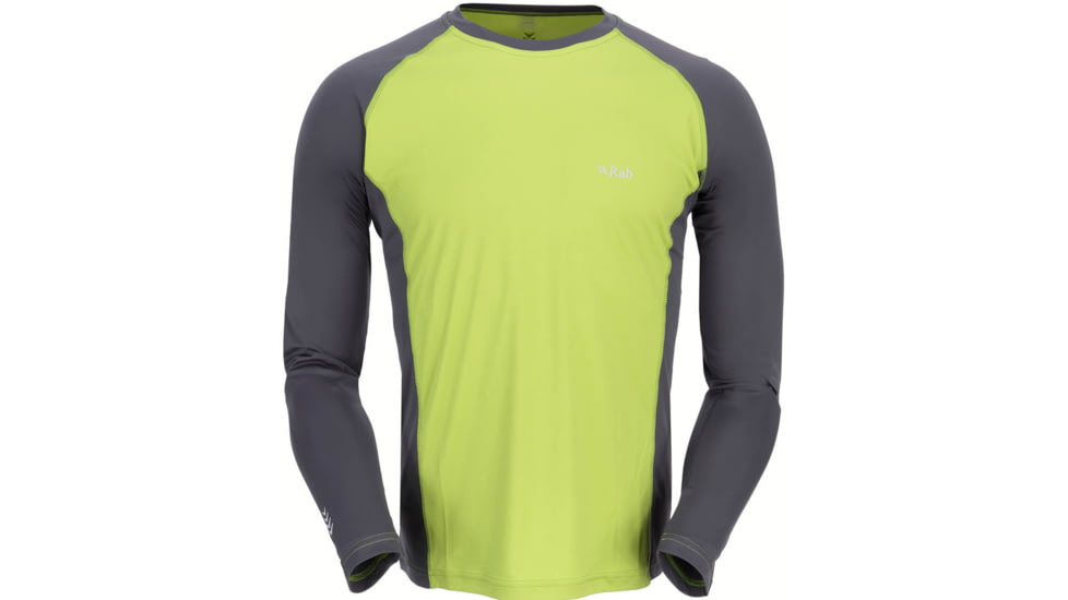 Rab Aeon Long Sleeve Tee - Men's-Spring Green/Beluga-Small