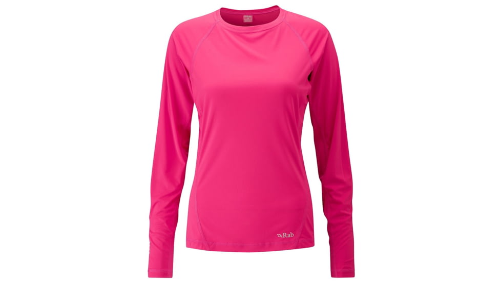 DEMO, Rab Womens Aeon Long Sleeve Tee, Dragonfruit, 12, QBT-06-DF-12-DEMO