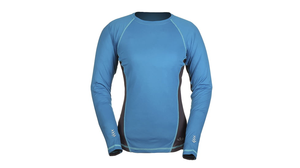DEMO, Rab Womens Aeon Long Sleeve Tee, Turquoise / Merlin/ -, 12, QBT-06-TQ-12-DEMO
