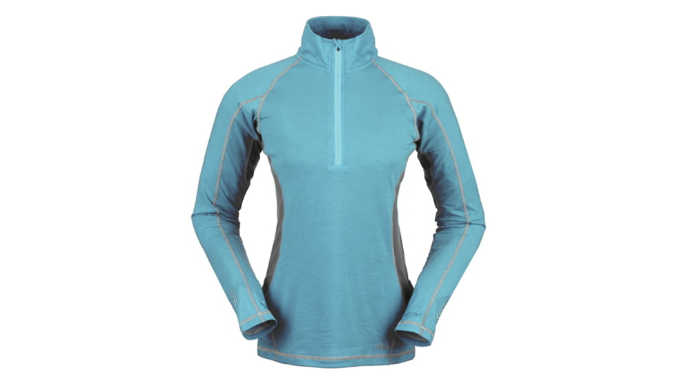 Rab Aeon Plus Long Sleeve Plus Zip Tee - Womens - Aegean - Medium - 12