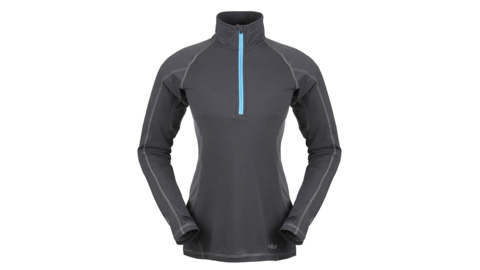 Rab Aeon Plus Long Sleeve Zip Top - Womens - Beluga - Medium - 12