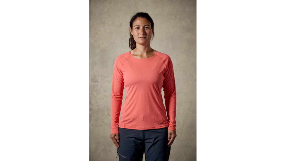 Rab Aerial LS Tee wmns, Coral, UK12/ US M QBU-44-CL-12-DEMO