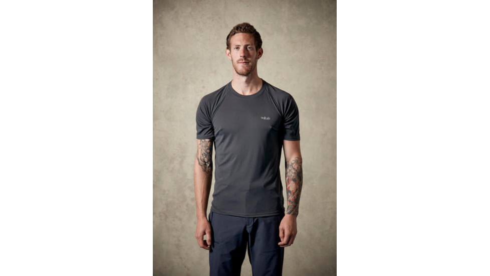 Rab Aerial Short Sleeve Tee - Mens, Beluga, XX-Large, QBU-43-BE-XXL