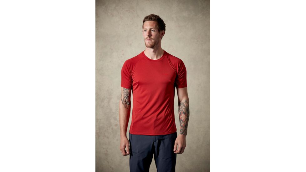 Rab Aerial Short Sleeve Tee - Mens, Cayenne, XX-Large, QBU-43-CY-XXL