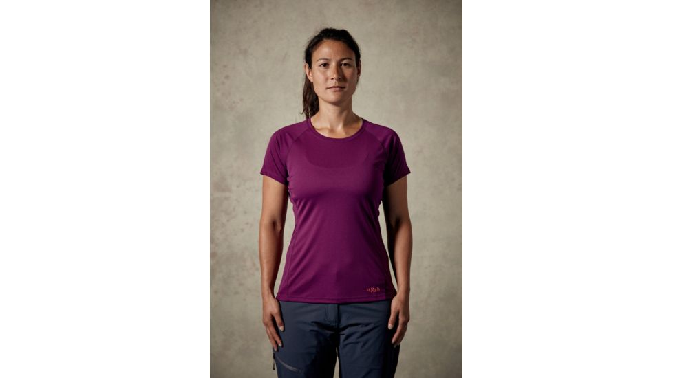 Rab Aerial SS Tee wmns, Berry, UK12/ US M QBU-45-BY-12-DEMO