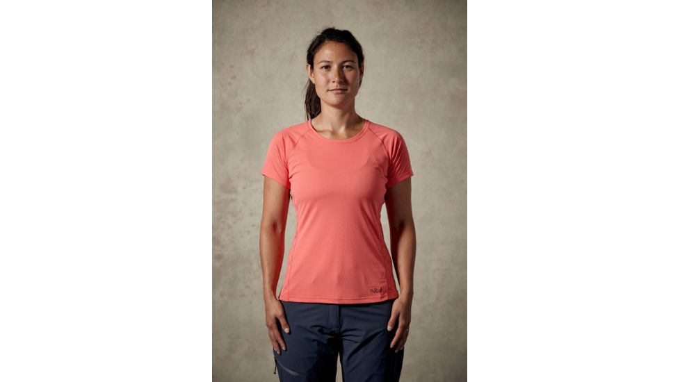 Rab Aerial SS Tee wmns, Coral, UK12/ US M QBU-45-CL-12-DEMO