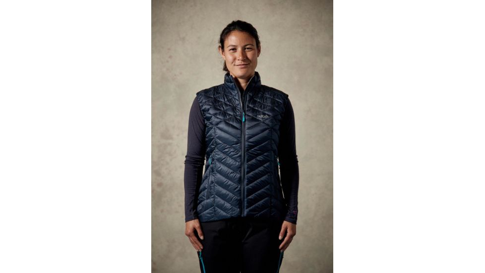 Rab Altus Vest - Womens, Ebony/Tasman, 12, QIO-09-EB-12