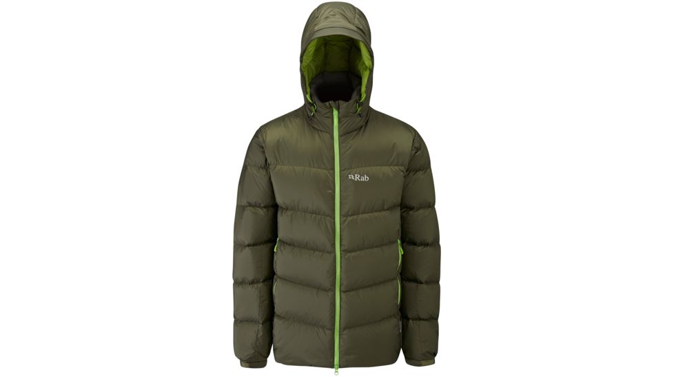 Rab Ascent Jacket - Mens-Dark Olive/Quince-Large