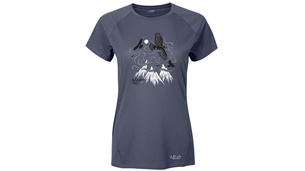 Rab Banff Force Tee T-Shirt - Womens, Steel, Small, QBX-56-ST-10