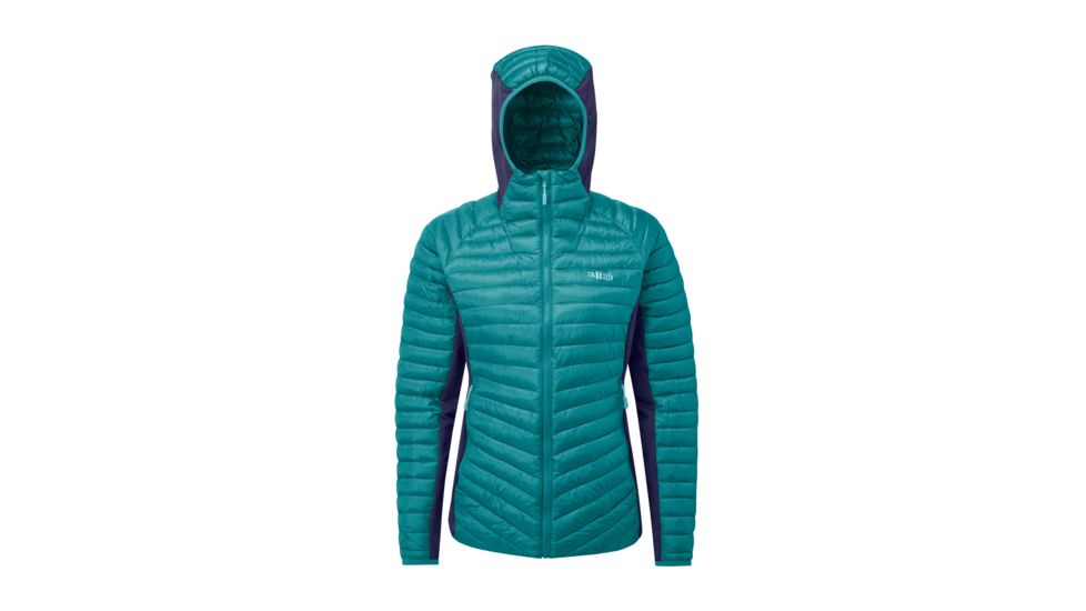 Rab Cirrus Flex Hoodie - Women's, Serenity/Deep Ink, Large, QIO-34-SE-14