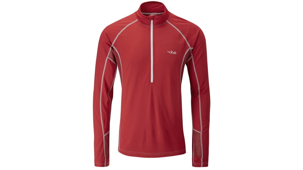 Rab Confluent Long Sleeve Zip Tee - Men's-Cayenne-Large
