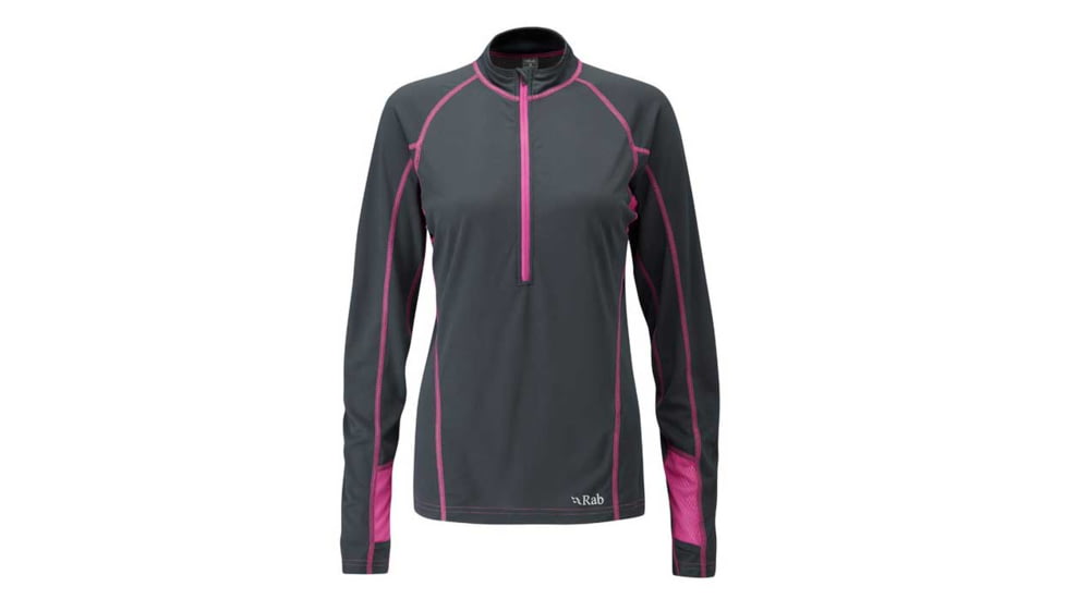 Rab Confluent Long Sleeve Zip Tee - Women's-Ebony-Medium