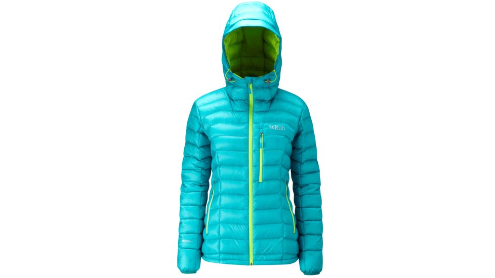 DEMO, Rab Womens Continuum Hoodie, Tasman/Chartreuse, 12, QDN-47-TA-12-DEMO