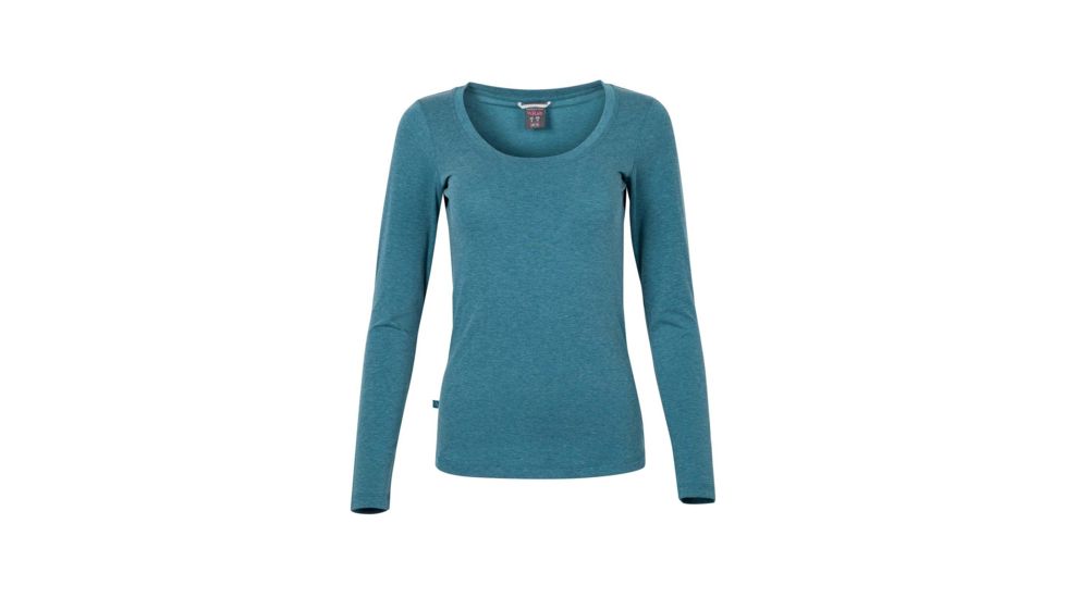 Rab Crimp Long Sleeve Tee - Womens, Blue Monday Marl, 8, QBU-62-BM-08