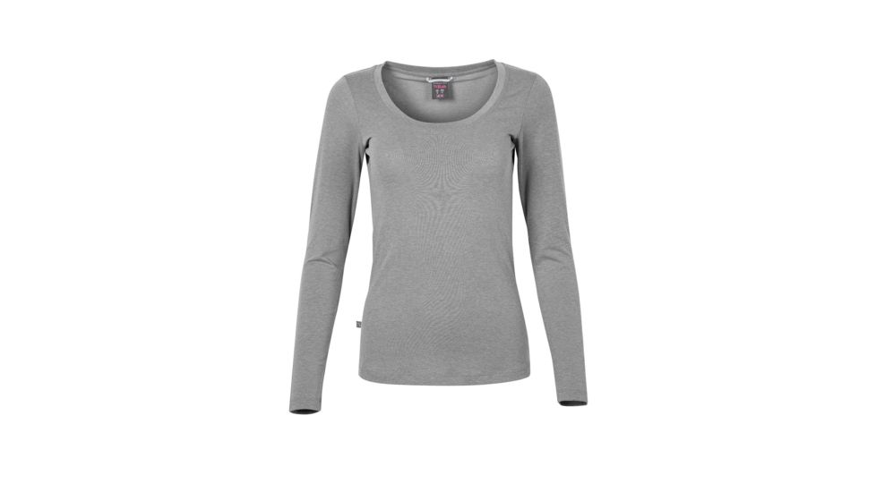 Rab Crimp Long Sleeve Tee - Womens, Grey Marl, 14, QBU-62-GM-14