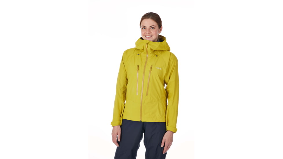Rab Downpour Alpine Jacket - Women's, Sulphur, 14, QWF-72-SU-14