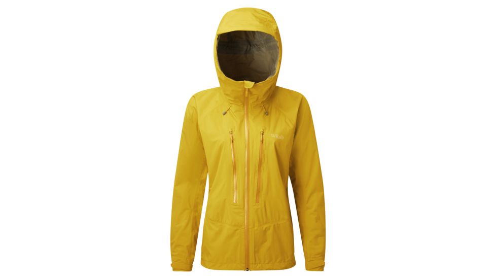 Rab Downpour Alpine Jacket - Women's, Sulphur, 14, QWF-72-SU-14