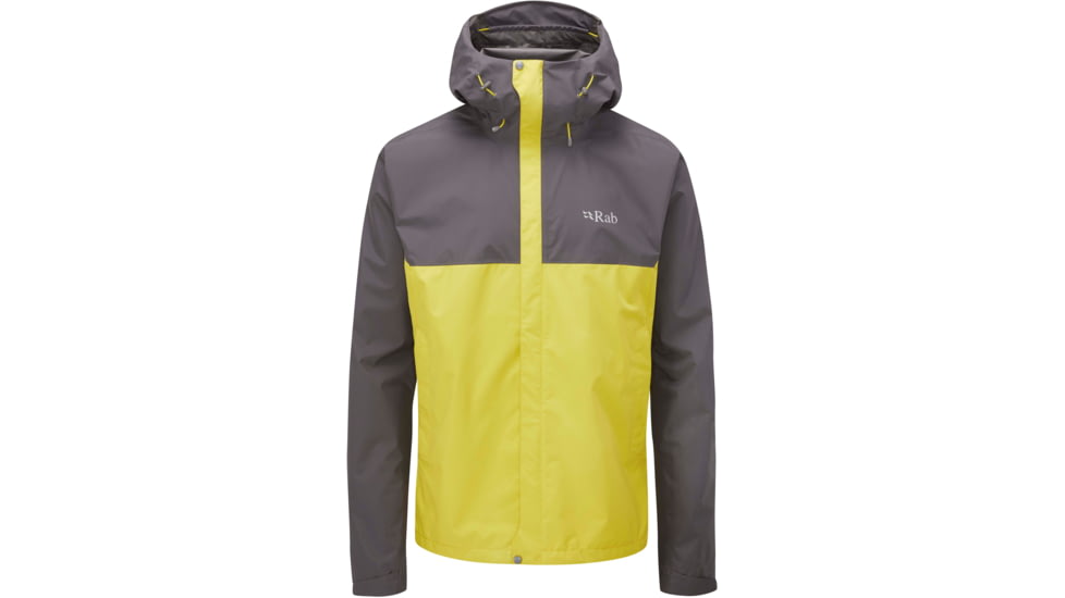 Rab Downpour Eco Jacket - Men's, Graphene/Zest, Extra Large, QWG-82-GZ-XL