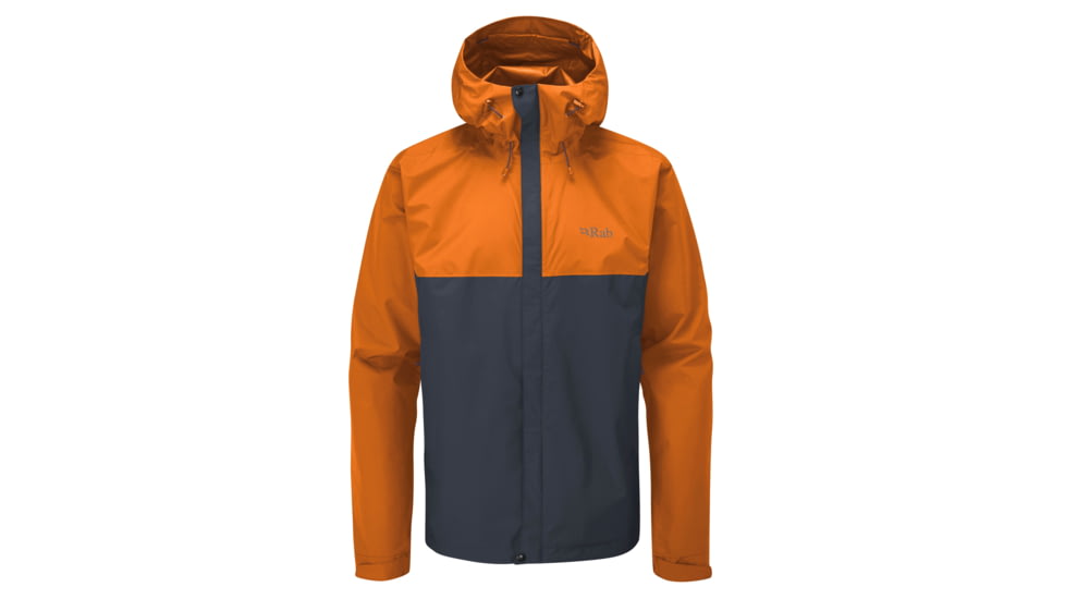 Rab Downpour Eco Jacket - Men's, Marmalade/Beluga, Large, QWG-82-MAB-LRG