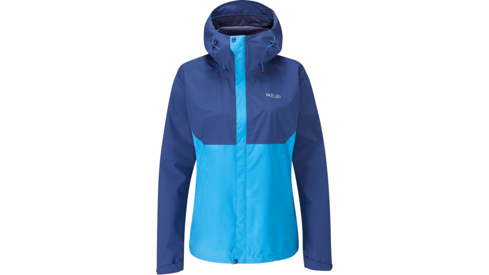 Rab Downpour Eco Jacket - Women's, Nightfall Blue/Alaska Blue, 8, QWG-83-NA-08